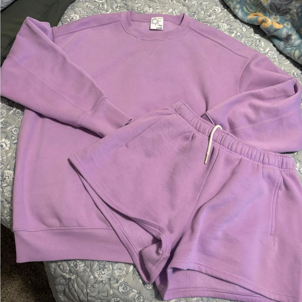 Aerie Offline cloud fleece set in lovely lilac